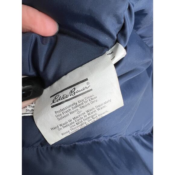 Vintage Eddie Bauer Blue Puffer Zip Vest Outdoor Men’s Size Medium - Picture 13 of 13